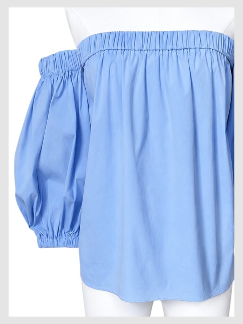 Milly Blouse Sky Blue Off Shoulder Puff Sleeve S - Picture 3 of 9